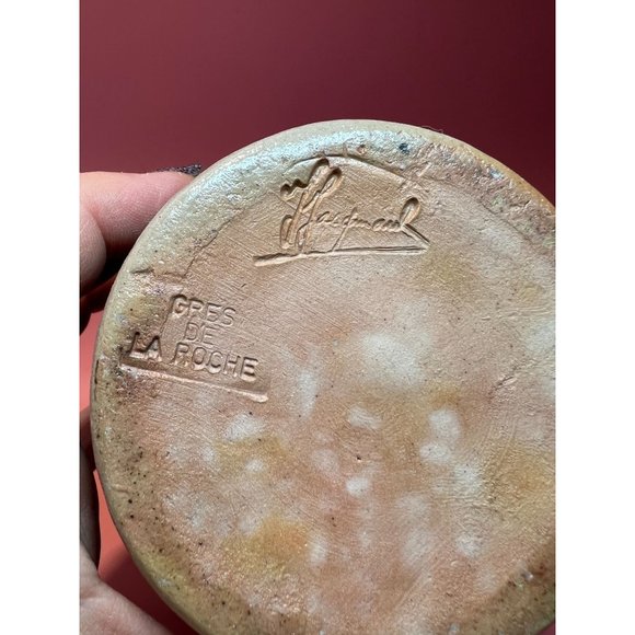 Belgium Gres De la Roche Salt Glazed Stoneware Pitcher Artist Signed Handmade - Picture 5 of 6